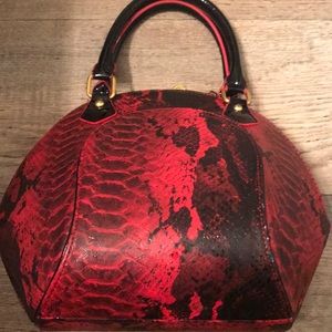 Red and black snake skin look